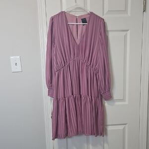 Gabby Skye Dusty Pink Purple Mauve Long Sleeve Dress
